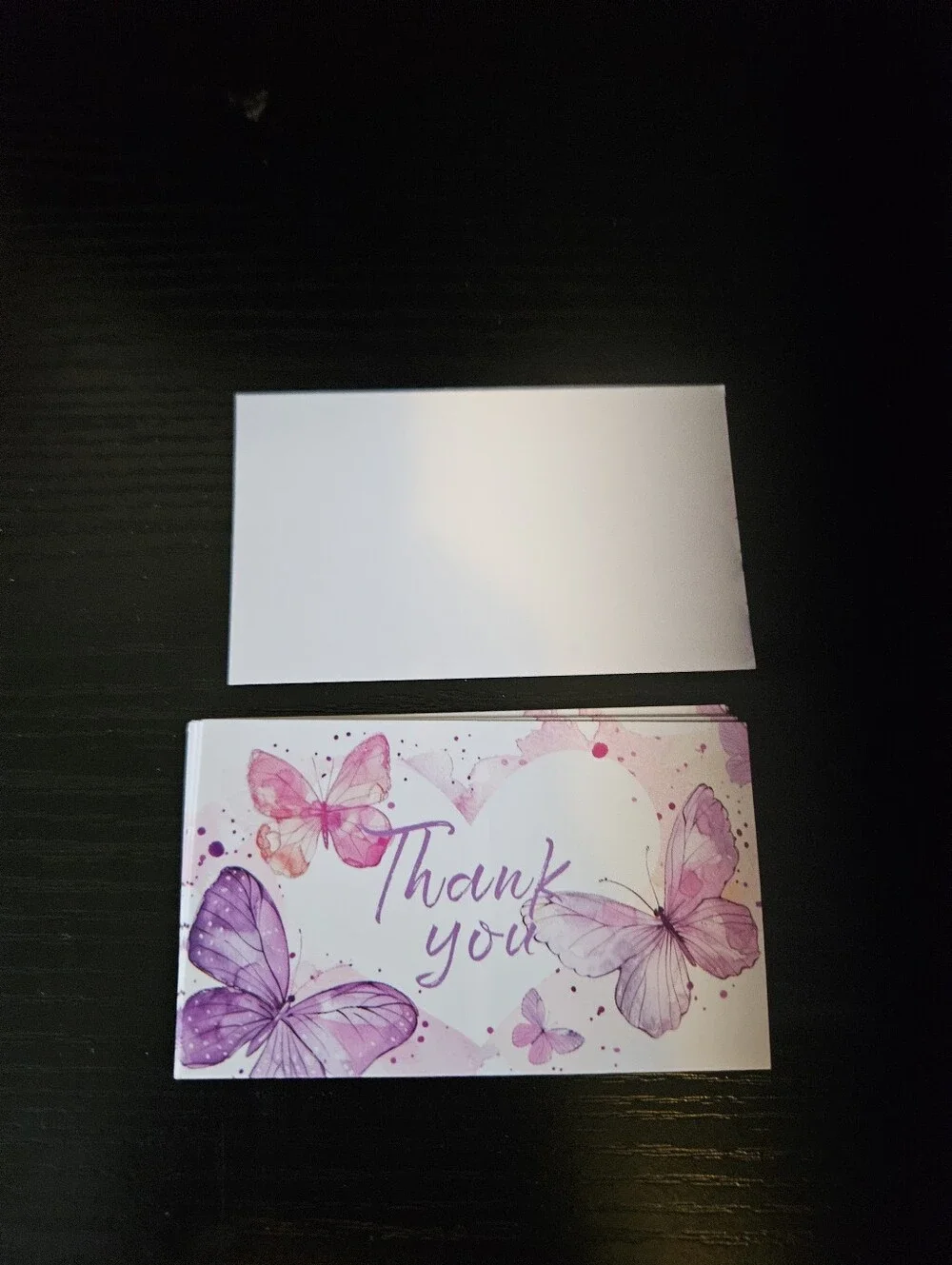 Butterfly 'Thank You' Note Cards - Pink & Purple